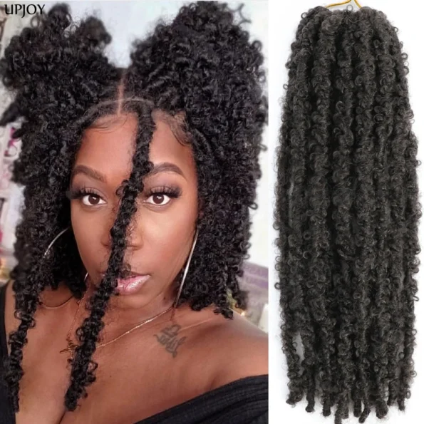 14 12 inch Butterfly Faux Locs Pre looped Distressed Goddess Butterfly Soft Locs Crochets Braids Cheveux Lok Crochet Hair Braids Butterfly Hair Braids