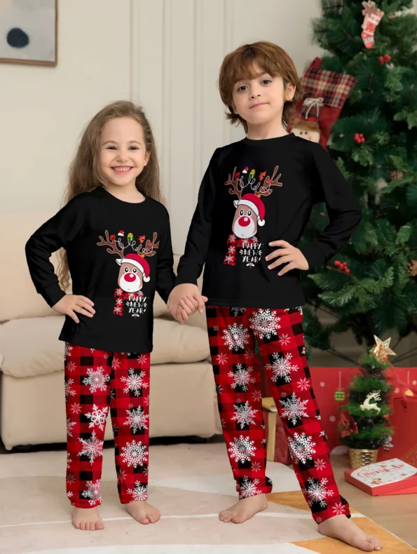 Family Christmas Matching Outfit  Winter Clothes Sleepwear Printed Pajamas Set Daughter Sleepware
