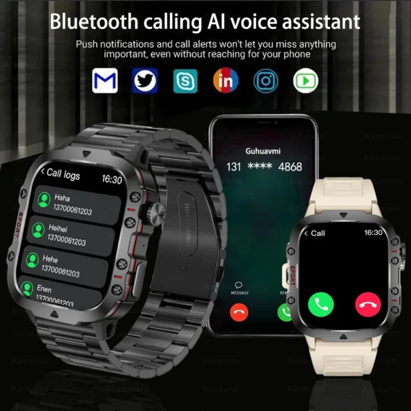 Xiaomi New Rugged Military GPS Smart Watch Men Bluetooth Call Health Monitoring AI Voice Sports Waterproof Smartwatches Rugged Smart Watches