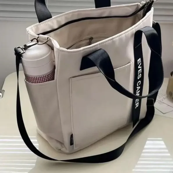 New Casual Tote Large Capacity Shoulder Bag Nylon Waterproof Canvas Handbag Simple Fashion Messenger Bags For Schoolgirl 1524 Totes