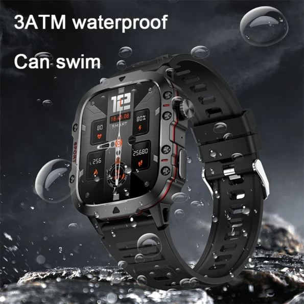 Xiaomi Military Smart Watch Men IP68 5ATM Outdoor Sports Fitness Tracker Health Monitor 1.96″ BT Call Smartwatch 1.96" Smart Watches