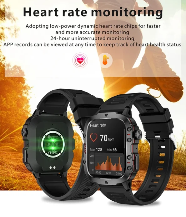 Xiaomi Military Smart Watch Men IP68 5ATM Outdoor Sports Fitness Tracker Health Monitor 1.96″ BT Call Smartwatch 1.96" Smart Watches