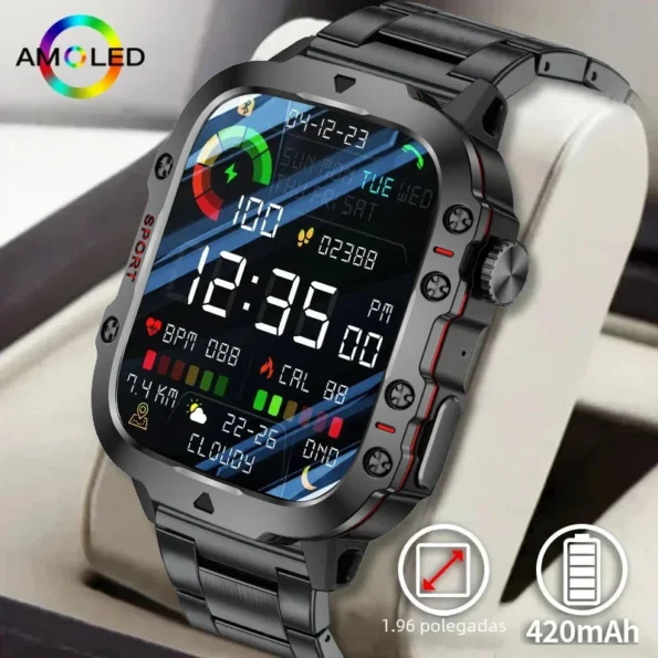 Xiaomi Military Smart Watch Men IP68 5ATM Outdoor Sports Fitness Tracker Health Monitor 1.96″ BT Call Smartwatch 1.96" Smart Watches