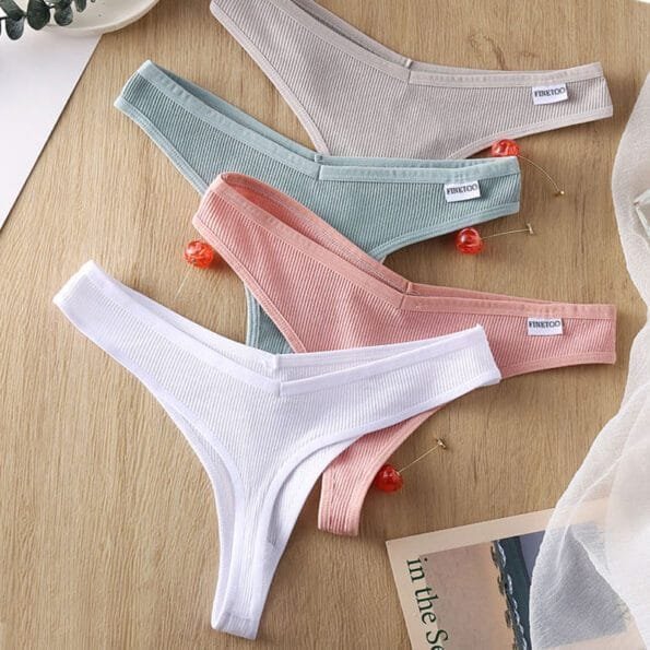 Women’s Solid Color Summer G-Strings Set Girls Underwear