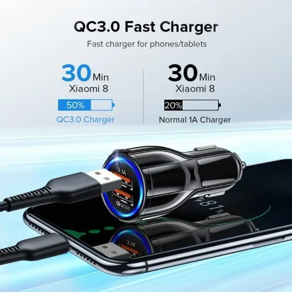 Universal Car Charger with Dual USB Charger