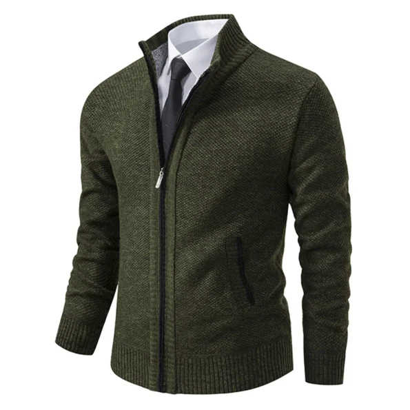 Men’s Casual Sports Coat Solid Color Stand Collar Weater Grab Fleece Warm Zipper Cardigan Jersey Grab Man Hoodies & Sweatshirts