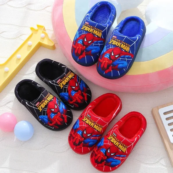 Cartoon Printed Spider-man Cotton Slippers For Children’s Shoes Fashion New Style Warmth Autumn Winter Indoor Kids Boys Slipper Spider-man Man Slippers