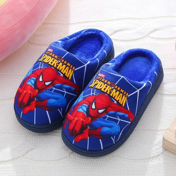 Cartoon Printed Spider-man Cotton Slippers For Children’s Shoes Fashion New Style Warmth Autumn Winter Indoor Kids Boys Slipper Spider-man Man Slippers