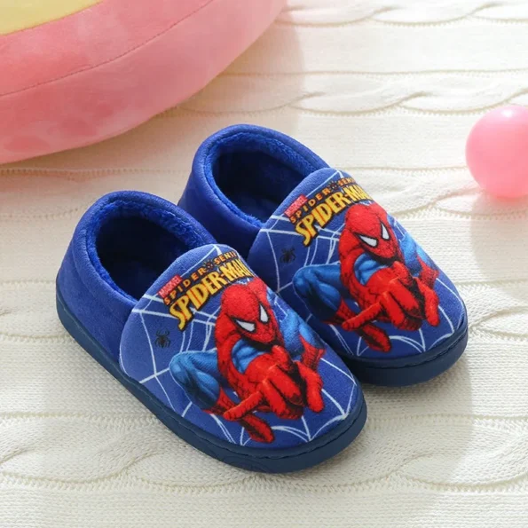 Cartoon Printed Spider-man Cotton Slippers For Children’s Shoes Fashion New Style Warmth Autumn Winter Indoor Kids Boys Slipper Spider-man Man Slippers