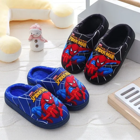 Cartoon Printed Spider-man Cotton Slippers For Children’s Shoes Fashion New Style Warmth Autumn Winter Indoor Kids Boys Slipper Spider-man Man Slippers