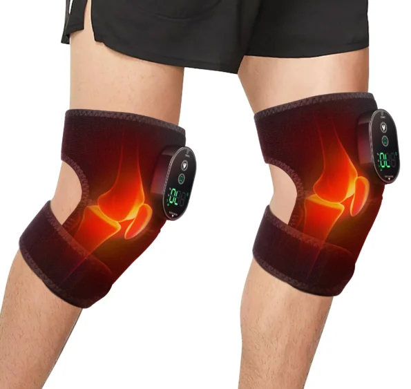 Electric Wireless Knee Massage Heating Knee Brace with Digital Display Controller Multifunctional Hot Compres Shoulder Knee Pad Compres Wearable Devices