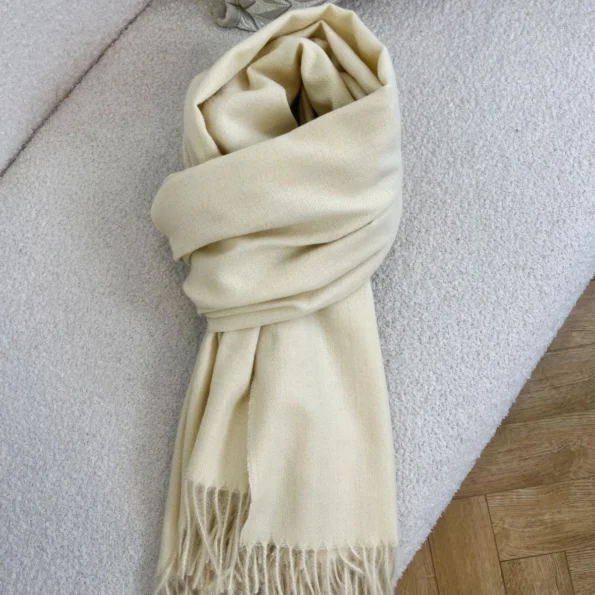 Women Cashmere Virgin Wool Tassel Scarf 190x30cm 190x30cm Scarves & Wraps