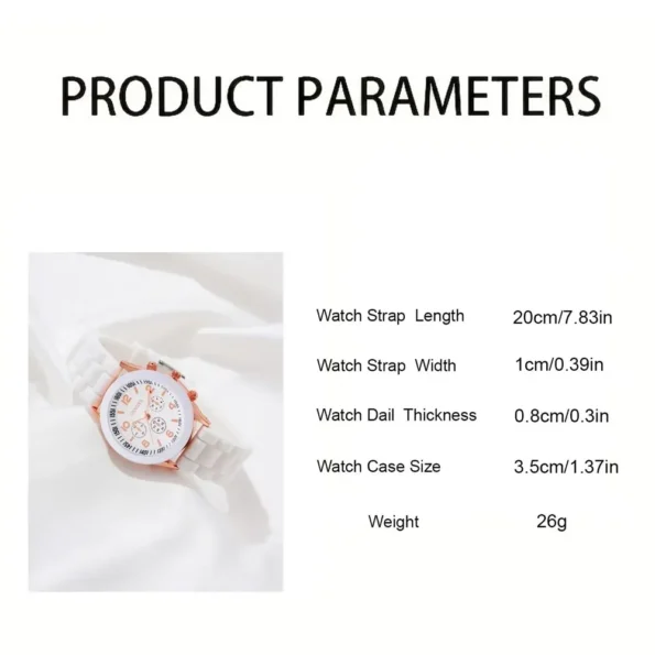 Fashion Women Watches Set White Silicone Jelly Quartz Watch Ladies Dress Wristwatch Gifts for Girls Relogio Feminino Reloj Mujer Feminino Gifts for Her