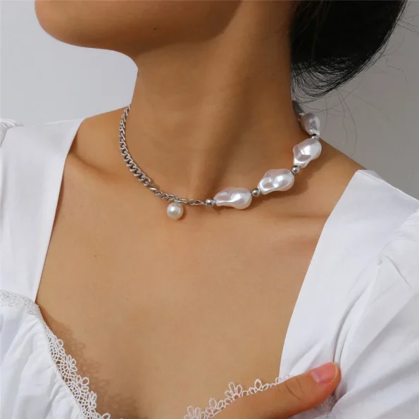 Elegant White Pearl Choker Necklace For Women Bodine|elegant Pearls Jewellery