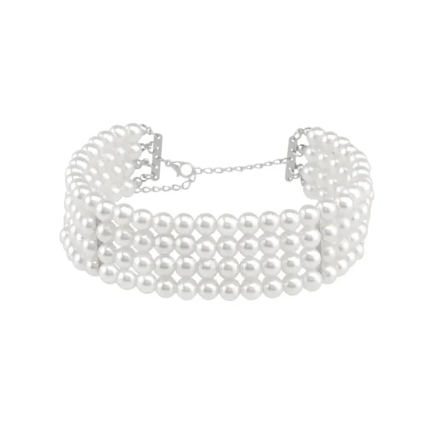 Elegant White Pearl Choker Necklace For Women Bodine|elegant Pearls Jewellery