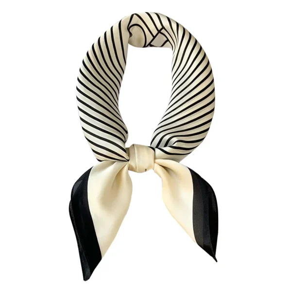 Luxury Brand Silk Square Plaid Scarf Women Satin Neck Hair Tie Band 200000297 Accessories