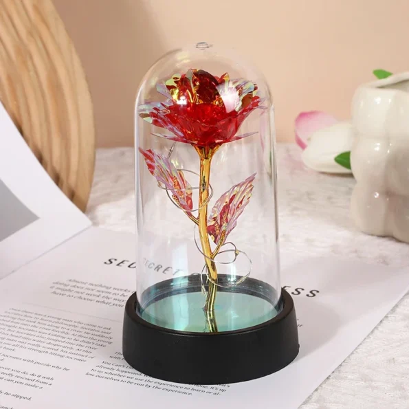 New Preserved Rose Props Birthday Home Decorations Anniversary Gift Valentine’s Day Confession Rose Gold Foil Flower Ornament Confession Interior Decorations