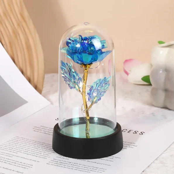 New Preserved Rose Props Birthday Home Decorations Anniversary Gift Valentine’s Day Confession Rose Gold Foil Flower Ornament Confession Interior Decorations
