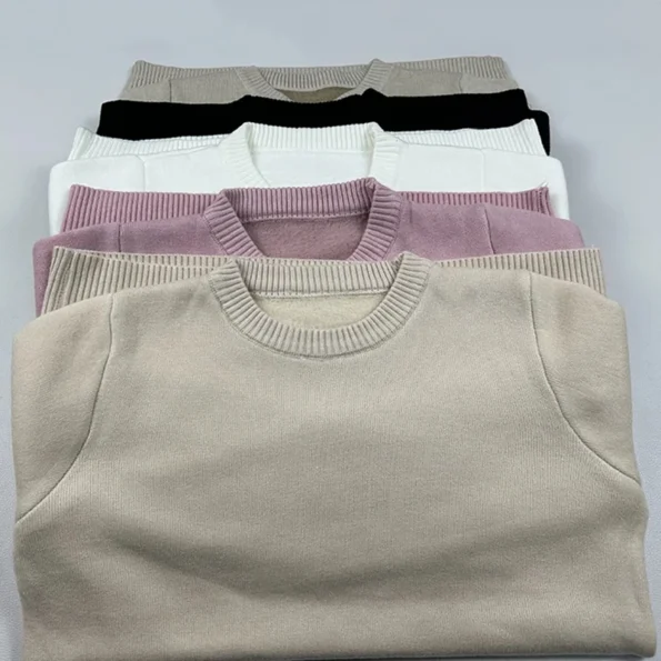 O Neck Winter Sweater For Women Thicken Slim Soft Knitted Tops Plus Velvet Long Sleeve Pullover Casual Warm Malhas Jerseys Jerseys Sweaters