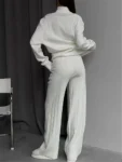 REALEFT-Autumn-Winter-2-Pieces-White-Women-s-Sets-Knitted-Tracksuit-Turtleneck-Sweater-and-Straight-Jogging.webp