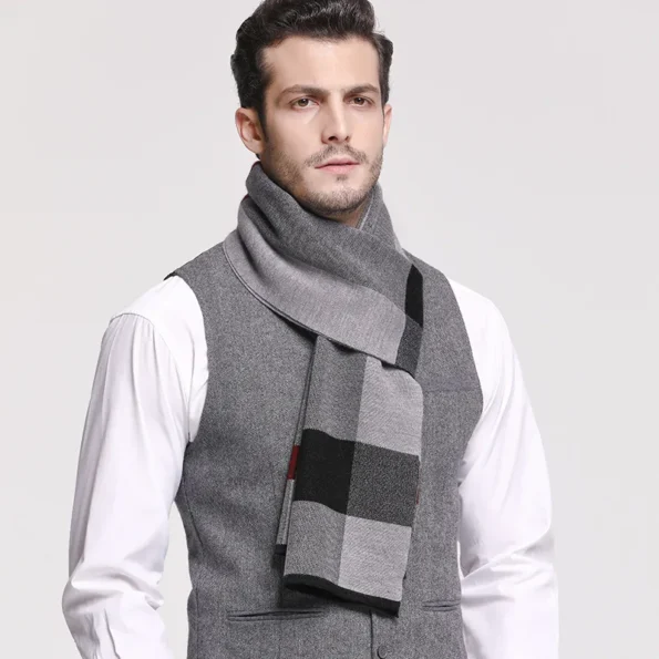 Classic Autumn & Winter Warm Plaid Man Scarf Cashmere 2022 Men's Scarves