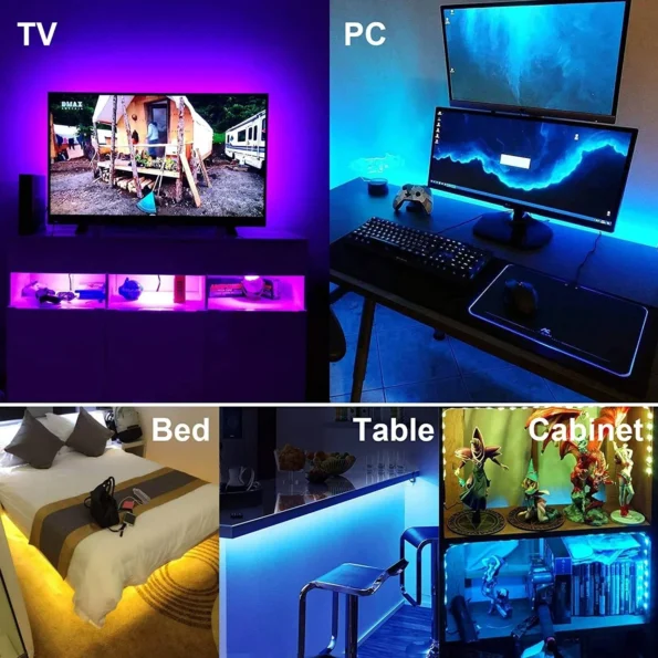 Rgb Led Light Strips 5V USB Bluetooth Wifi 5 10 Meters Led Adhesive Tape Led Wall Room Decor Ice String Holiday Lighting Band Adhesive Interior Decorations