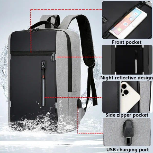 Waterproof Business Backpack Men USB School Backpacks 15.6 Inch Laptop Backpack Large Capacity Bagpacks for Men Back Pack Bags 15.6 Men's Backpacks