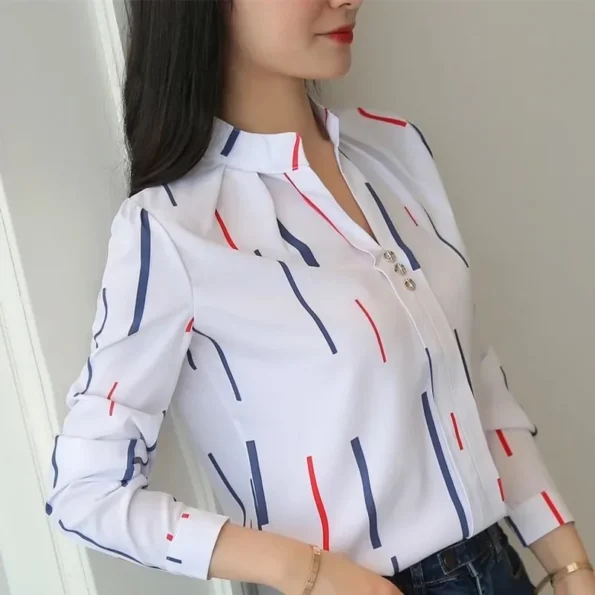 Tops Blouses Print Casual Long Sleeve Office Wares for Women Blouses Tops & Tees