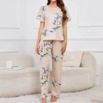 Women-s-3-Piece-Short-Sleeve-Crew-Neck-Top-With-Shorts-And-Pants-Loungewear-Sleepwear-Lounge.webp