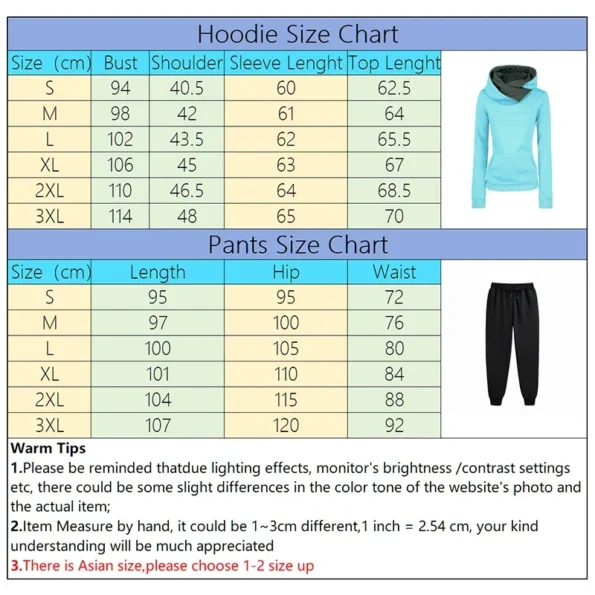Women’s Tracksuit Female Pullover Hoodies Jogging Pants Sweatshirt Sports Suit Two Piece Set Women Clothing Winter Warm Outfits Hoodies Girl Clothing Sets