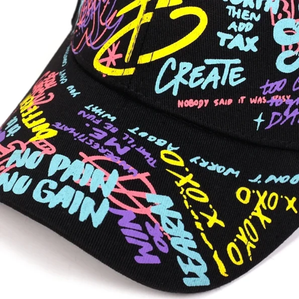 Letter Baseball Graffiti Sun Hip Hop Cap For Women & Men Adjustable Baseball Caps