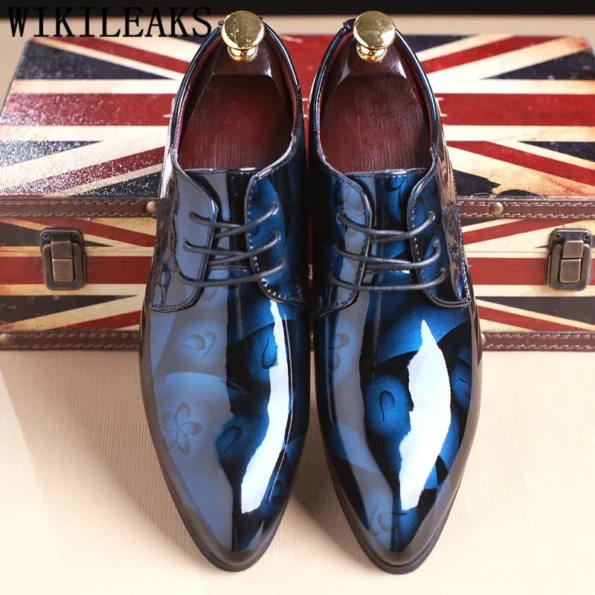 Office Men Dress Shoes Floral Pattern Men Formal Shoes Leather Luxury Fashion Groom Wedding Shoes Men Oxford Shoes Dress 37-50 Formal Shoe