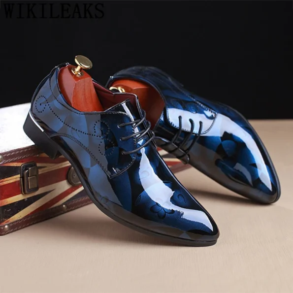 Office Men Dress Shoes Floral Pattern Men Formal Shoes Leather Luxury Fashion Groom Wedding Shoes Men Oxford Shoes Dress 37-50 Formal Shoe