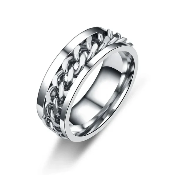 Titanium Steel Rotatable Chain Rings for Women and Men Bottle Rings