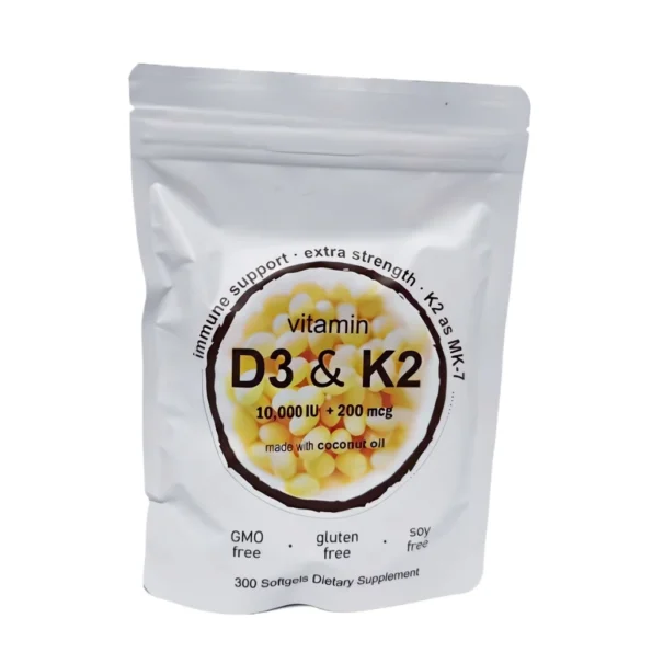 Vitamin D3 & K2 Supplement Softgels 300 capsules capsules Herbs & Vitamins